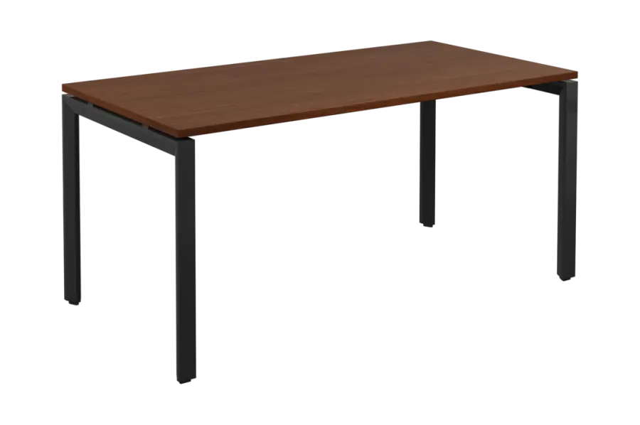 SEK-U - 16 stůl kancelářský, kovová podnož černá, deska 25 mm, široký 1600 mm, ořech královský